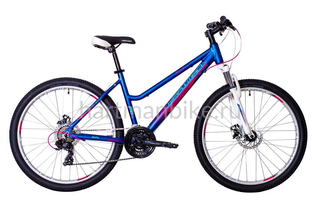 Велосипед HARTMAN 26" Sintra disk р.17"(S25) 21 скр.аллюм.синий/розовый матовый