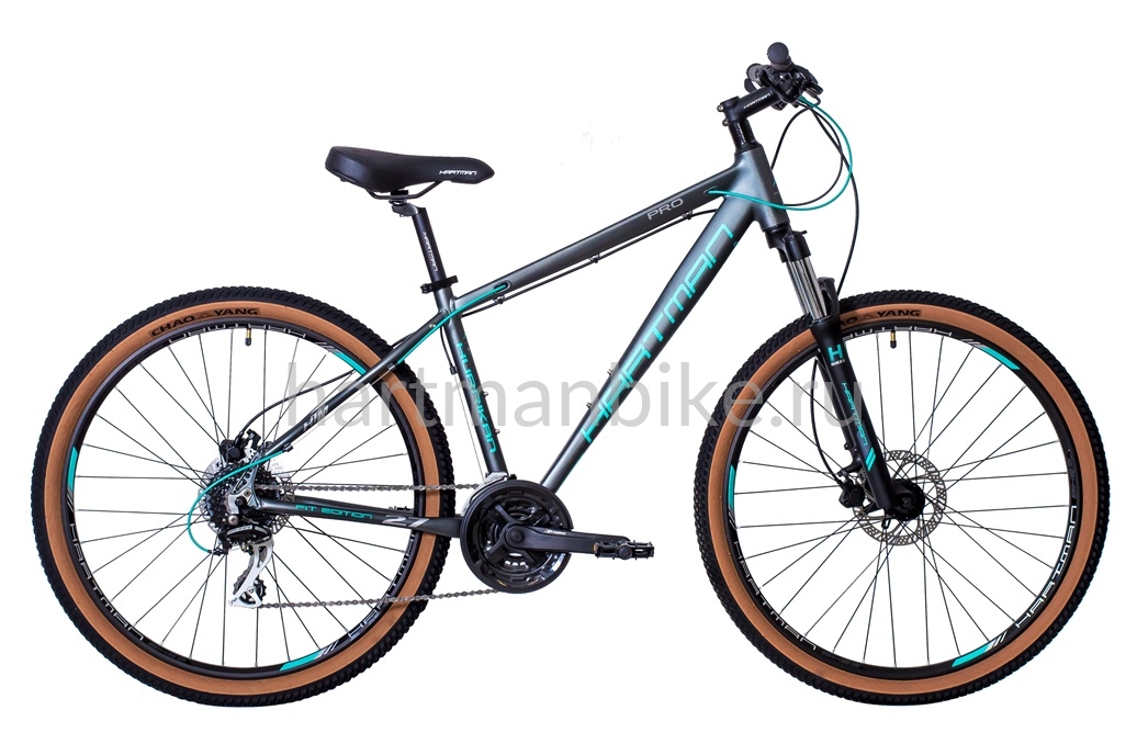 Велосипед HARTMAN 27,5" Hurrikan NEXT HIDRO disk р.19",(S25) 9 скр.аллюм.серо/бирюзовый матовый