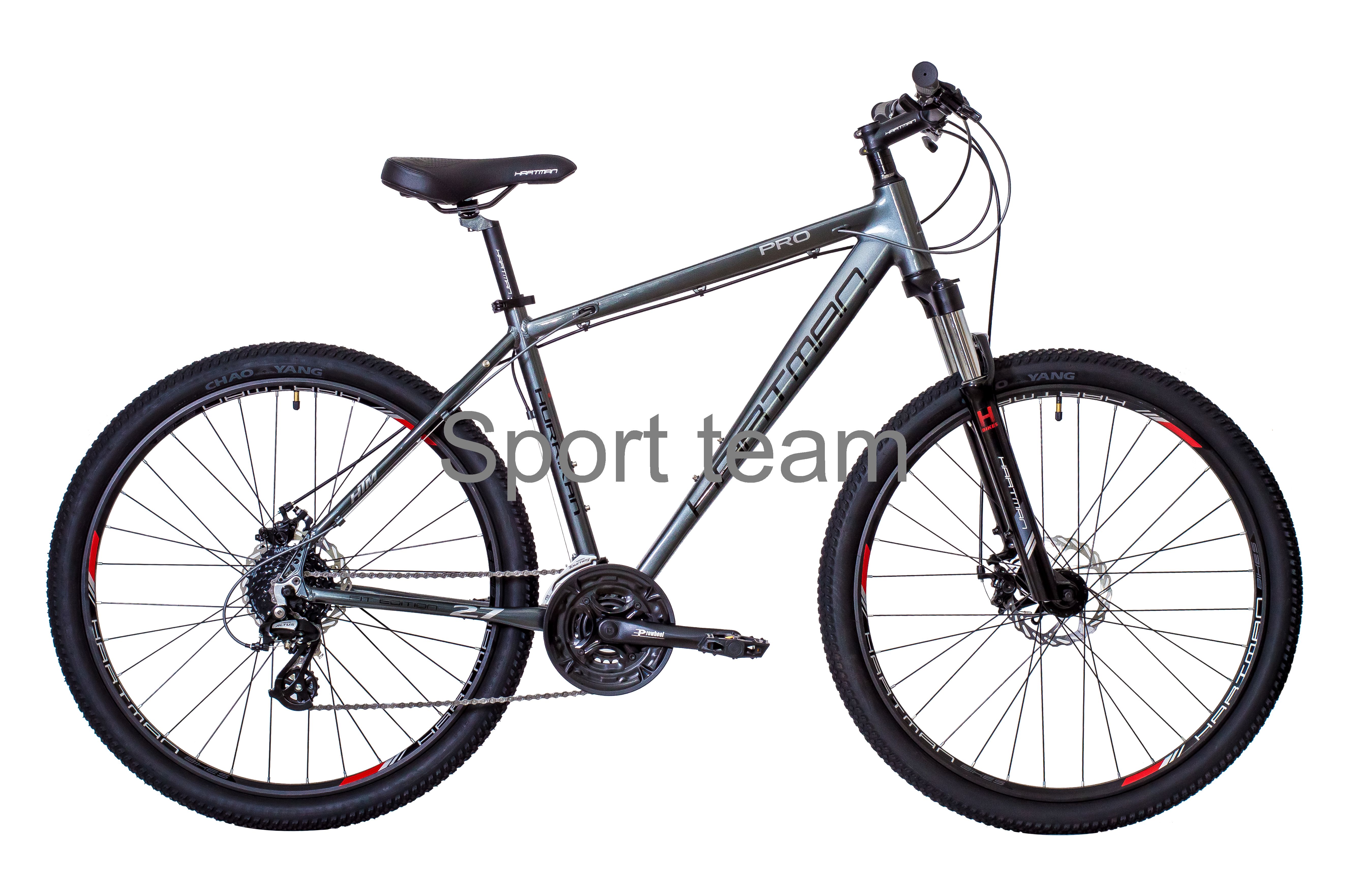 Велосипед HARTMAN 27,5" Hurrikan Pro LX HD disk р.17",(V24) 16 скр.аллюм.серо/чёрный глянец