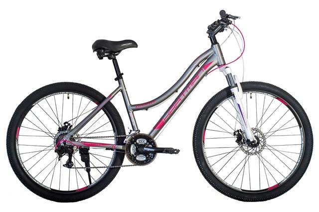 Велосипед HARTMAN 27,5"" Diora Pro Disc р.17"" 21-скр,алюм,графит/сиреневый/розовый 2023