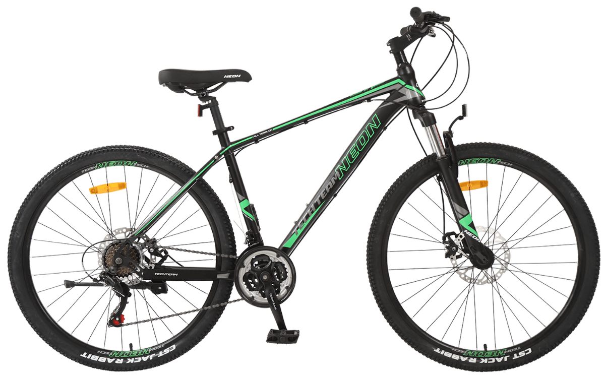 Велосипед TechTeam Neon 27.5"x20" чёрный-зелёный 2020