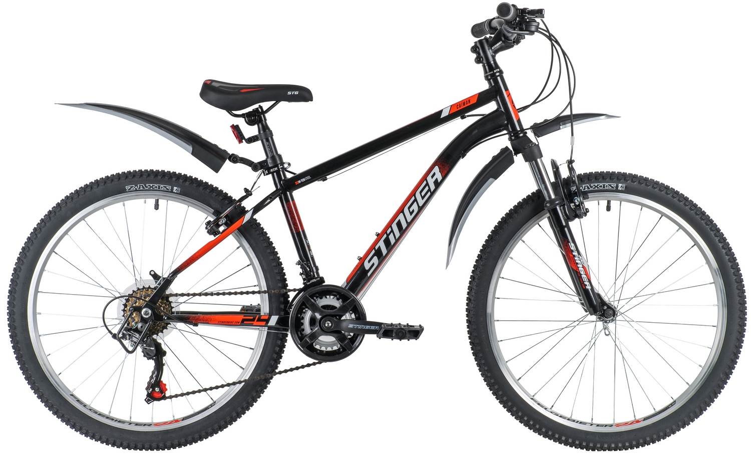 Велосипед STINGER 24" Caiman 12" чёрный