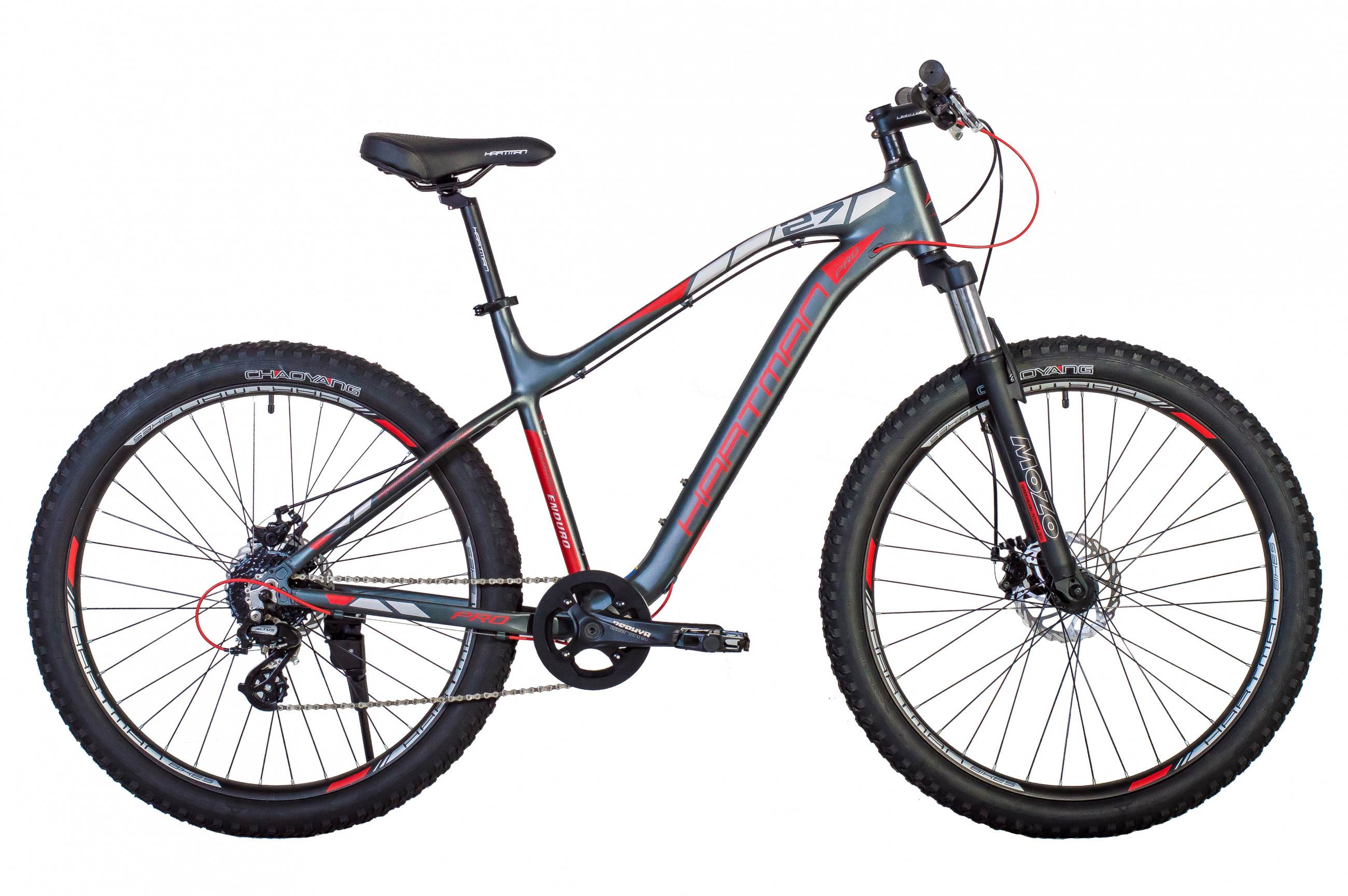 Велосипед HARTMAN 27,5+"" Aeromax Enduro Disc р.19"" 8-скр,алюм, серый/красный