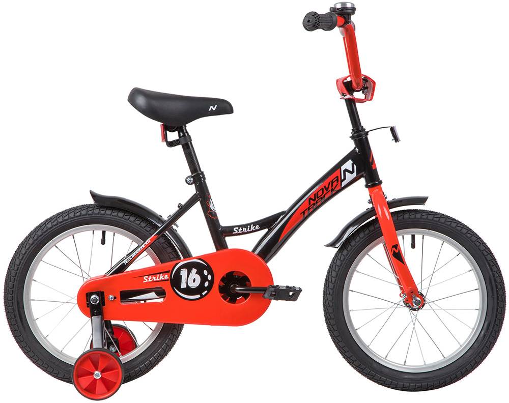 Велосипед NOVATRACK 16", STRIKE, чёрный-красный