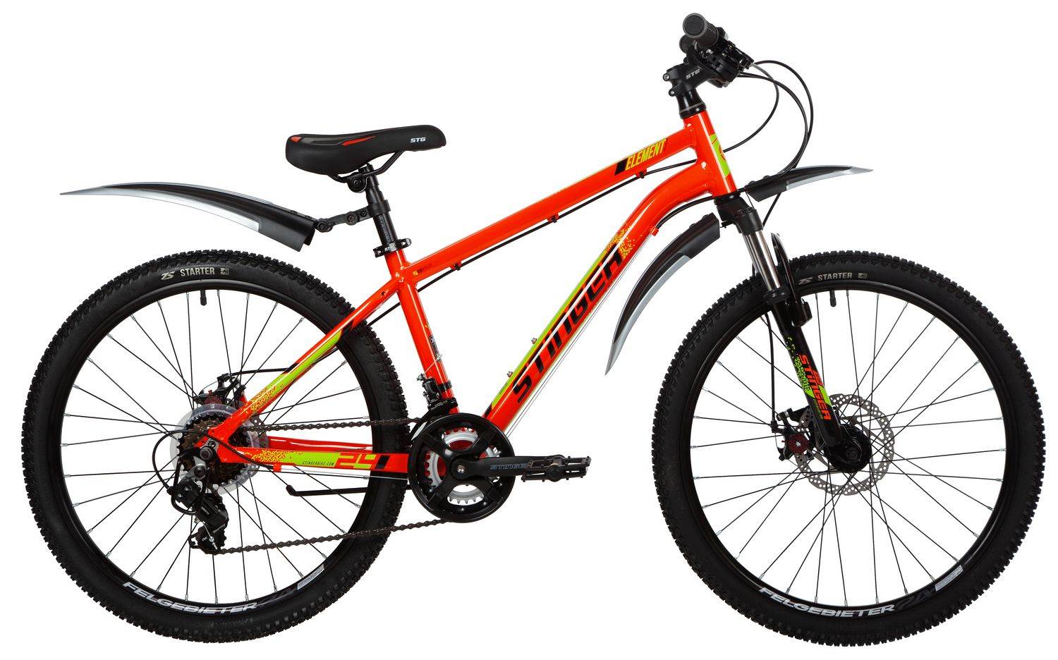 Велосипед STINGER 24" ELEMENT EVO 12" оранжевый