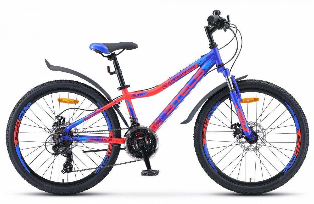 Велосипед Stels 24" Navigator-410 MD 12" синий/неоновый_красный