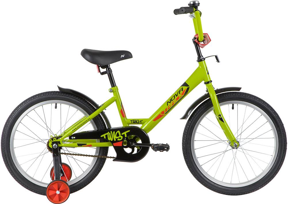 Велосипед NOVATRACK 20", TWIST, салатовый
