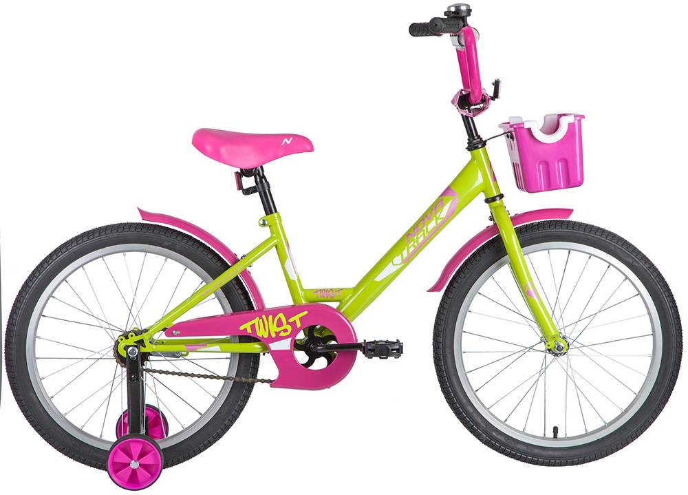 Велосипед NOVATRACK 20", TWIST, салатово-розовый