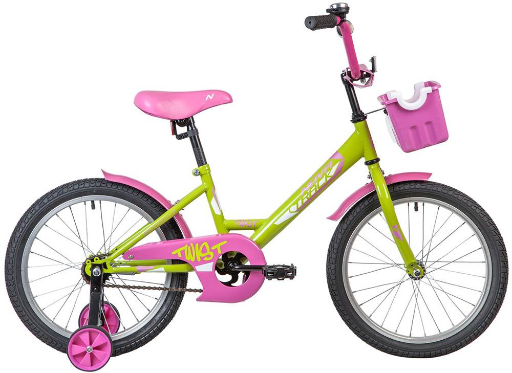 Велосипед NOVATRACK 18", TWIST, салатовый-розовый