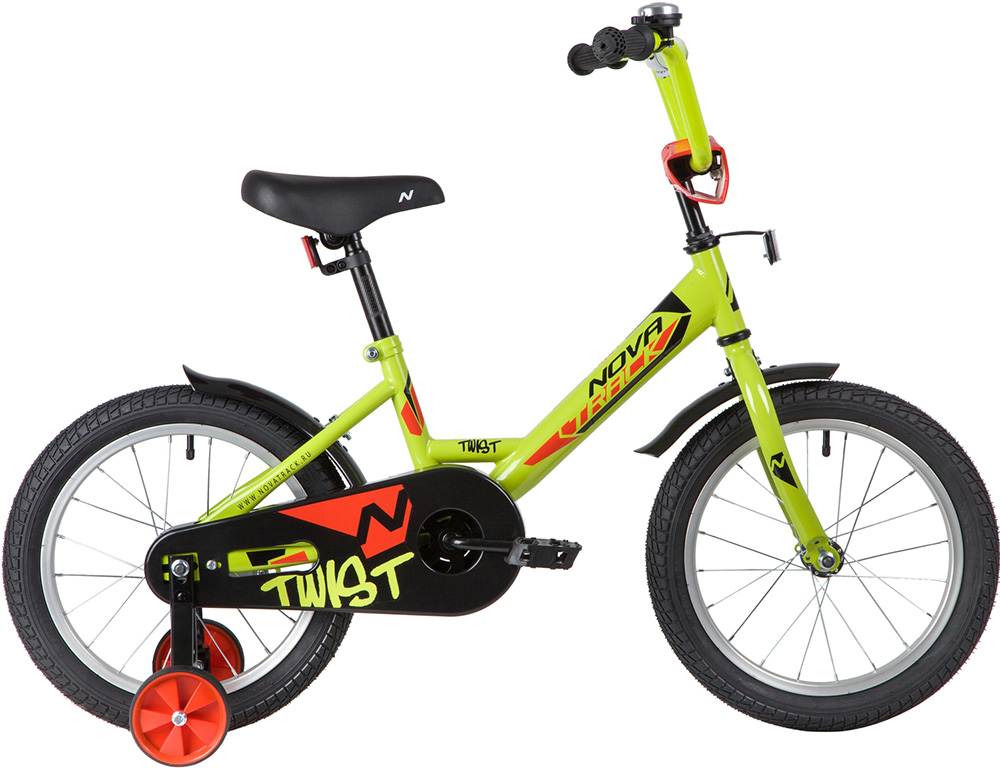 Велосипед NOVATRACK 16", TWIST, салатовый