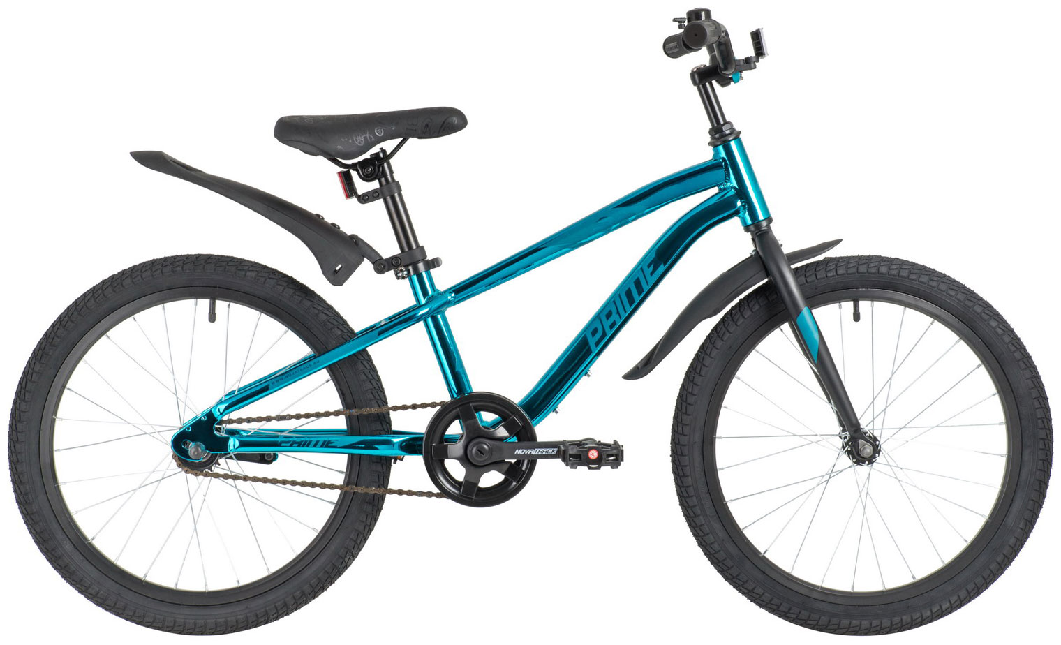 Велосипед NOVATRACK 20" PRIME алюм., синий металлик, ножной тормоз, короткие крылья