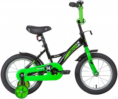 Велосипед NOVATRACK 14, STRIKE, чёрно-зелёный