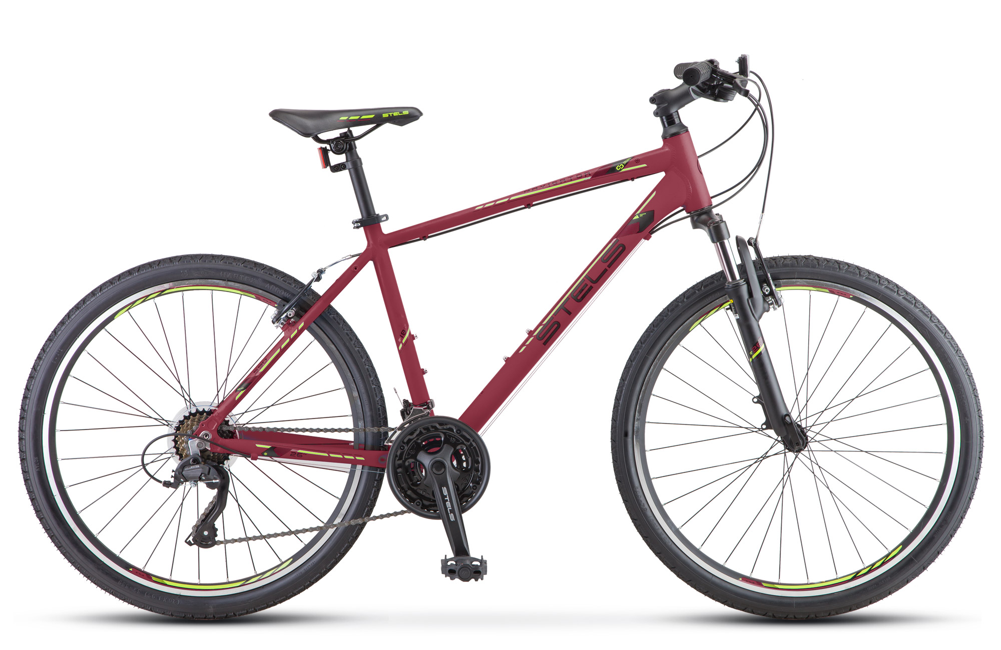 Велосипед Stels 26" Navigator- 590 V К010 18" бордово-салатовый