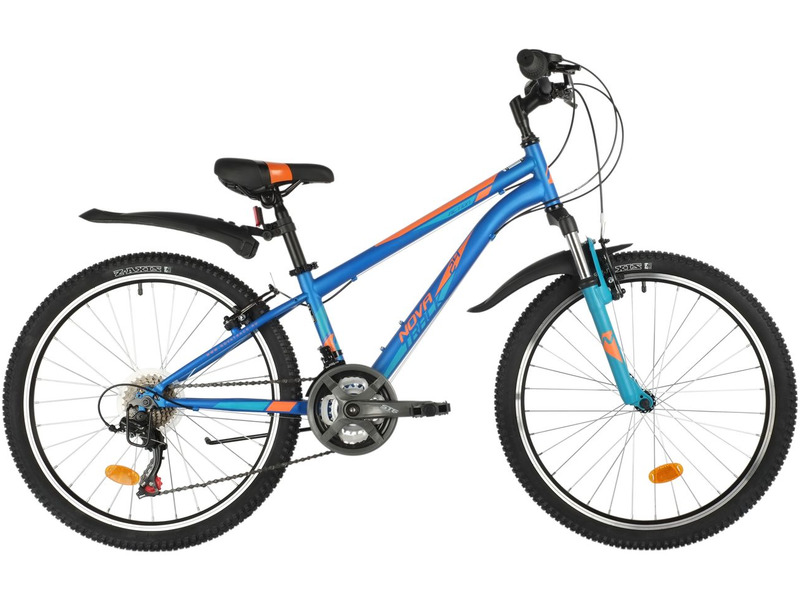 Велосипед NOVATRACK 24" ACTION синий, стальная рама 12", 18 скор., Shimano TZ500/RS35, V- brake тор
