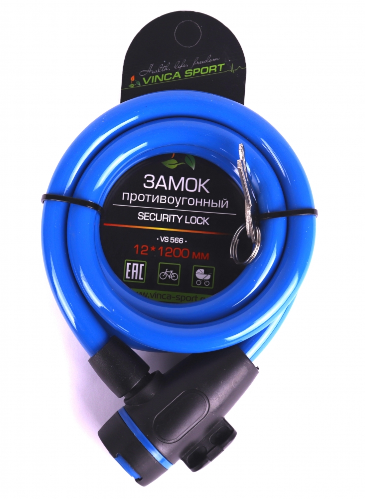Замок противоуг. Vinca Sport 12x1200 синий 566