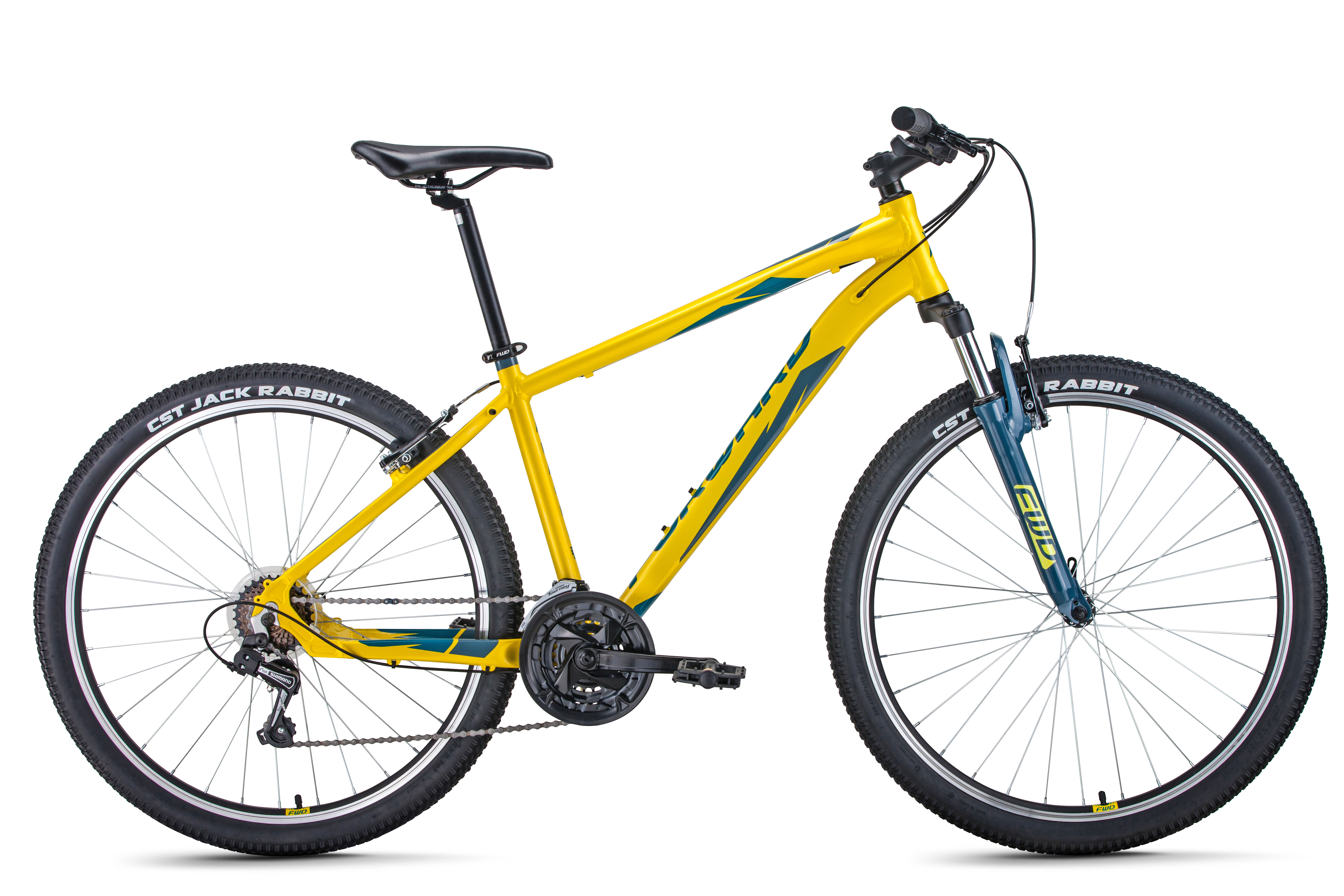 Велосипед Forward 27.5" Apache 1.0 19" жёлтый/зелёный