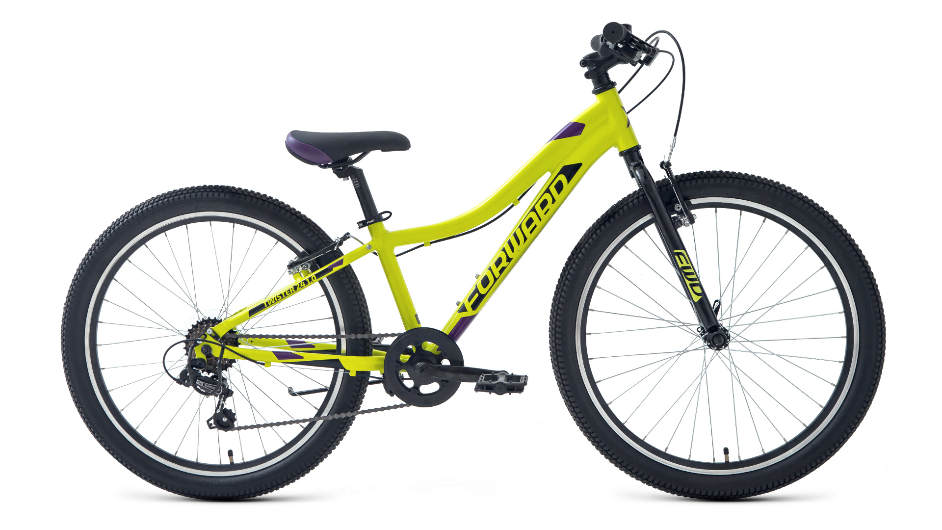 Велосипед Forward 24" Twister 1.0 зеленый/фиолетовый АКЦИЯ!