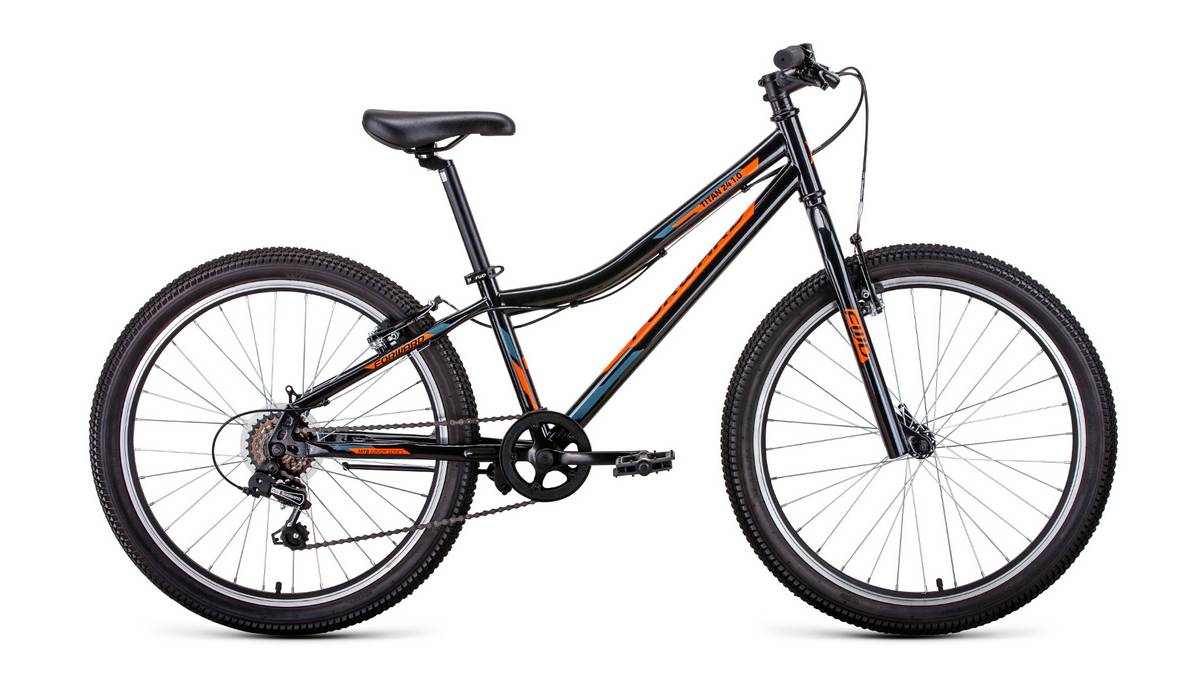 Велосипед Forward 24" Titan 1.0 АКЦИЯ! чёрный/ярко-оранжевый