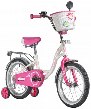 Велосипед NOVATRACK 16" BUTTERFLY, белый-розовый