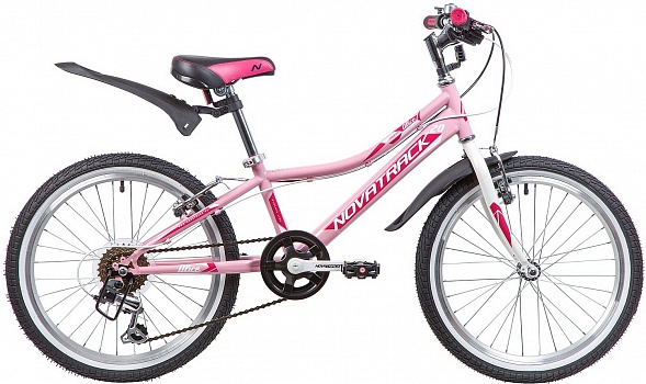 Велосипед NOVATRACK 20" ALICE розовый, стальная рама, 6 скор.,