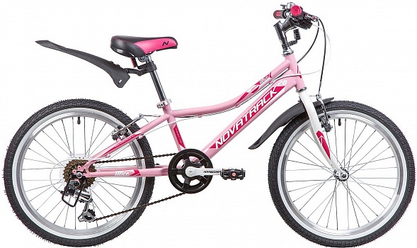 Велосипед NOVATRACK 20" ALICE розовый, стальная рама, 6 скор.,