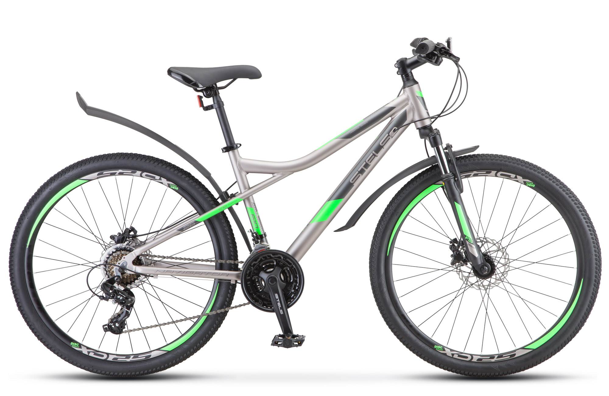Велосипед Stels 26" Navigator- 610 D 26" V010,14" серый/зелёный