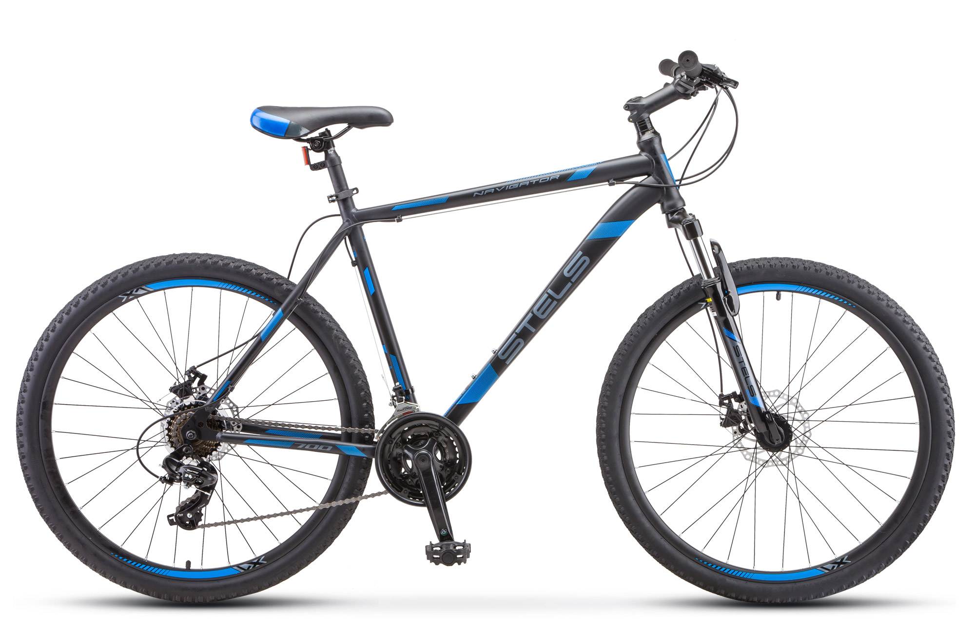 Велосипед Stels 27.5" Navigator- 700 MD 21" серебристый/синий АКЦИЯ!