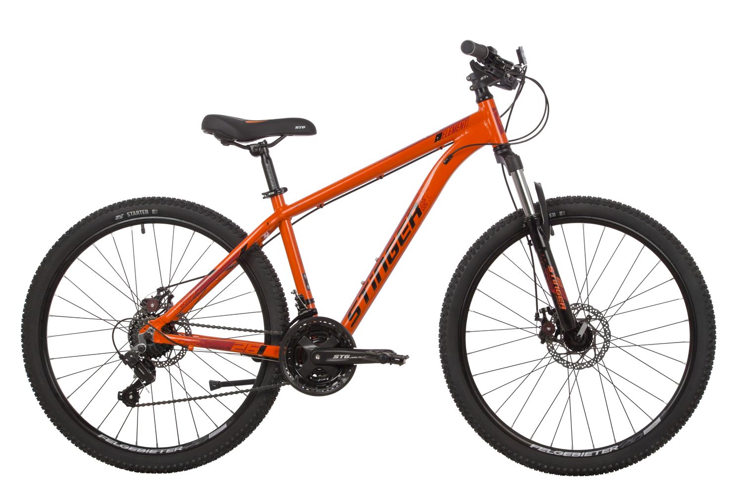 Велосипед STINGER 26" ELEMENT STD 16" оранжевый 2022
