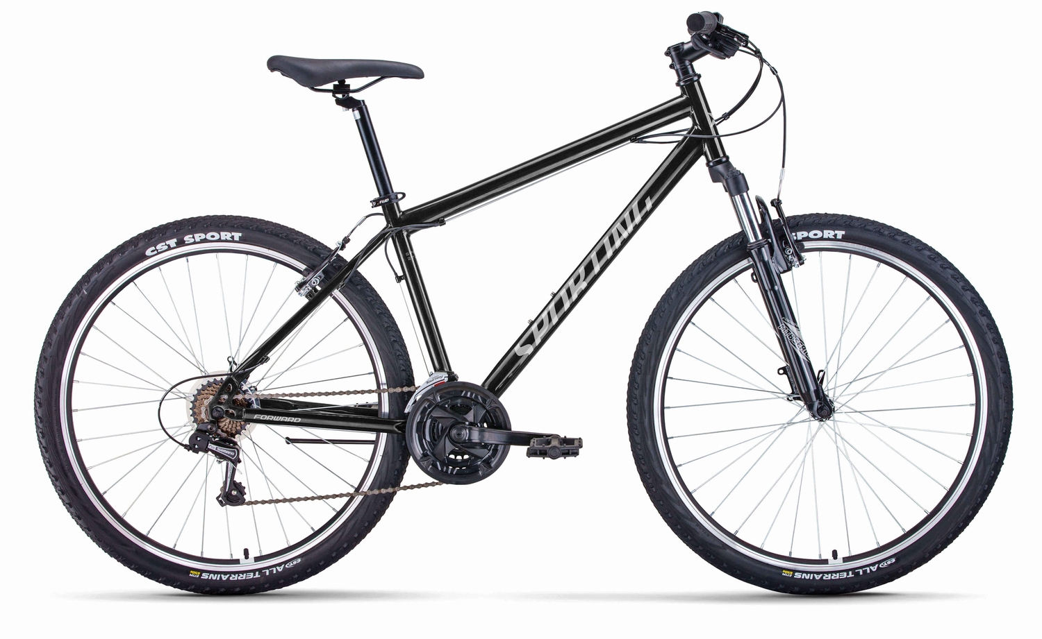 Велосипед Forward 27.5" Sporting 1.0 17" черный-серебристый