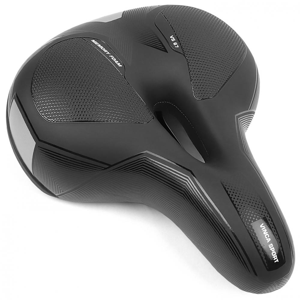 Седло комфортное 250*200 с эффектом памяти , с отверстием чёрное Vinca Sport VS 67 memory