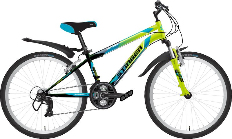 Велосипед STINGER 24" Caiman 14" зеленый