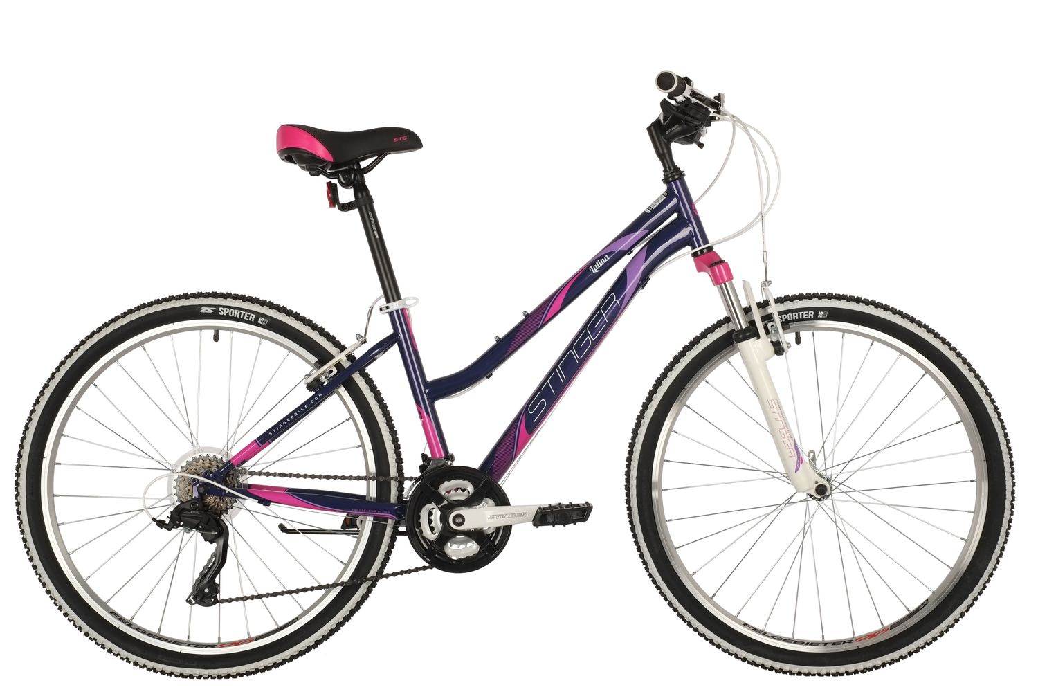 Велосипед STINGER 26" LATINA фиолетовый, сталь, размер 15"