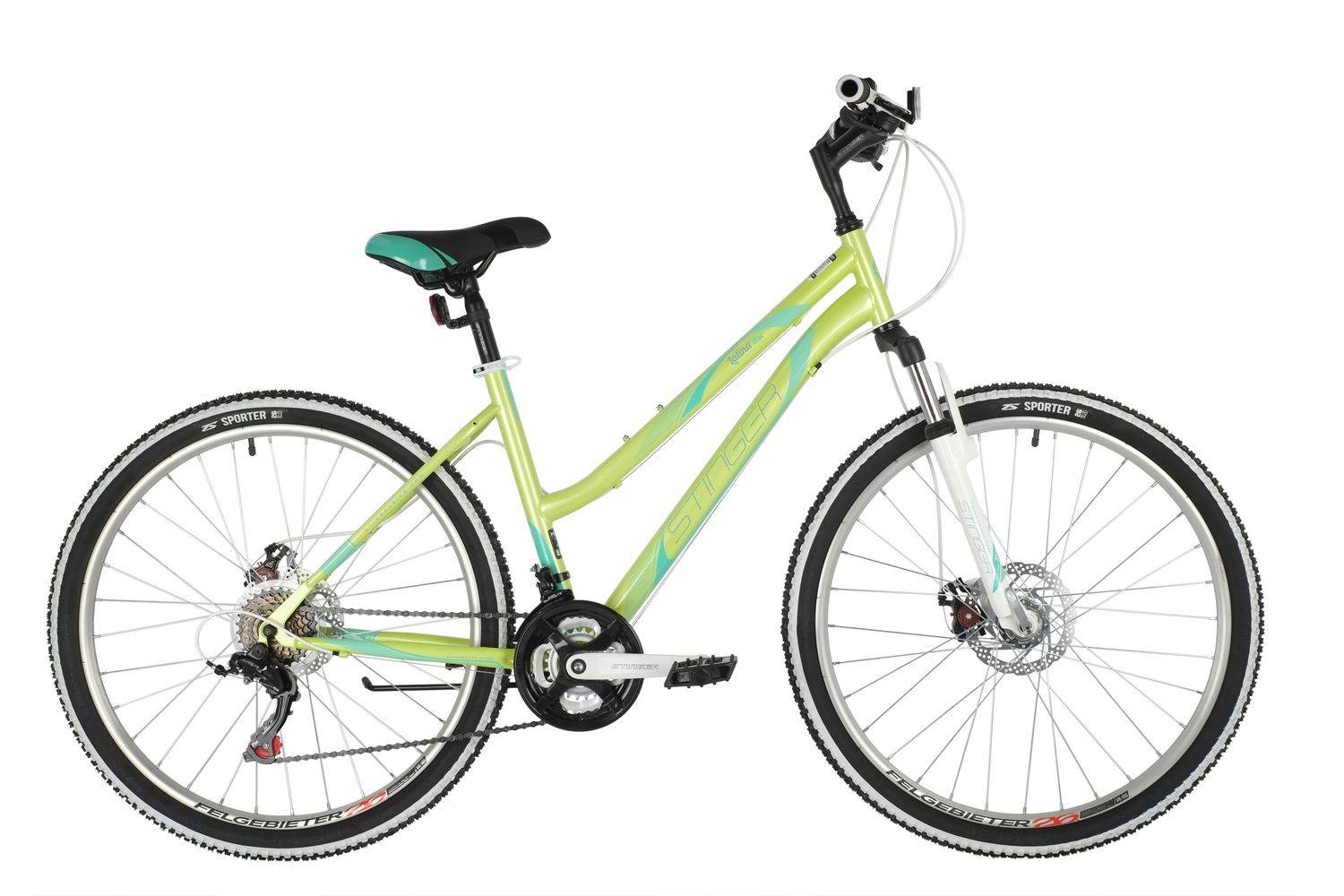 Велосипед STINGER 26" LATINA D зеленый, сталь, размер 15"